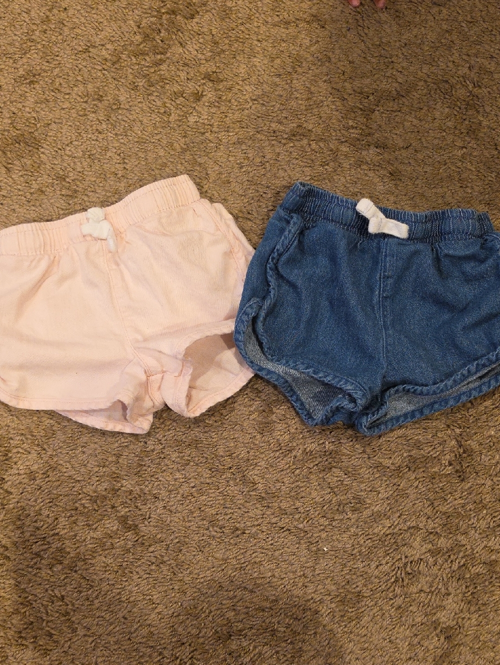 Toddler Stretch Waist Shorts Duo - Light Pink & Denim Blue